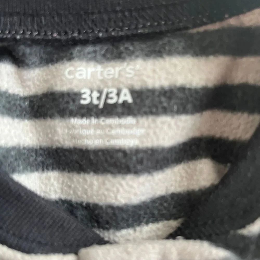 Carter's Bear‎ Striped Footed Sleeper Pajamas Zip-Up Size 3T